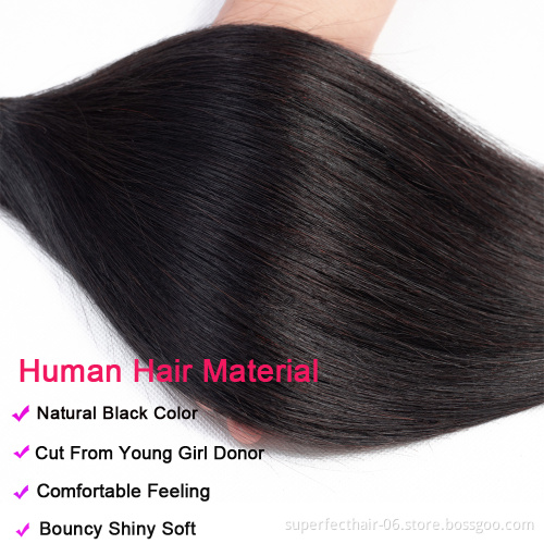 Top Quality Virgin Brazilian Cuticle Aligned Hair With Lace Frontal Closure 10A Raw Unprocessed Mink Straight Human Hair Bundles